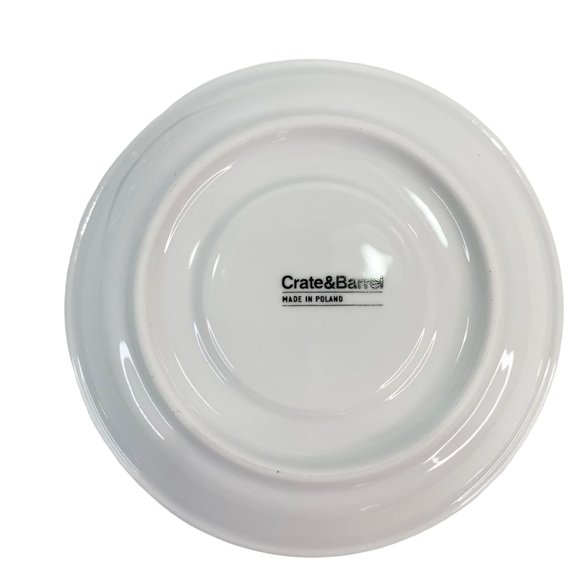 Crate Barrel Cobalt Blue Band Cup Saucer Dessert Plate Breakfast Set 2 Bistro - Picture 4 of 10